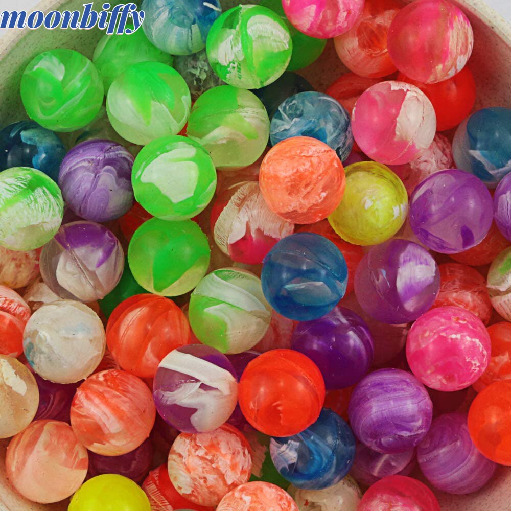 20Pcs/lot Rubber 19mm Cloud Bouncy Balls Funny Toy Jumping Balls Mini Neon Swirl Bouncing Balls for Kids Sports Games Toy Balls